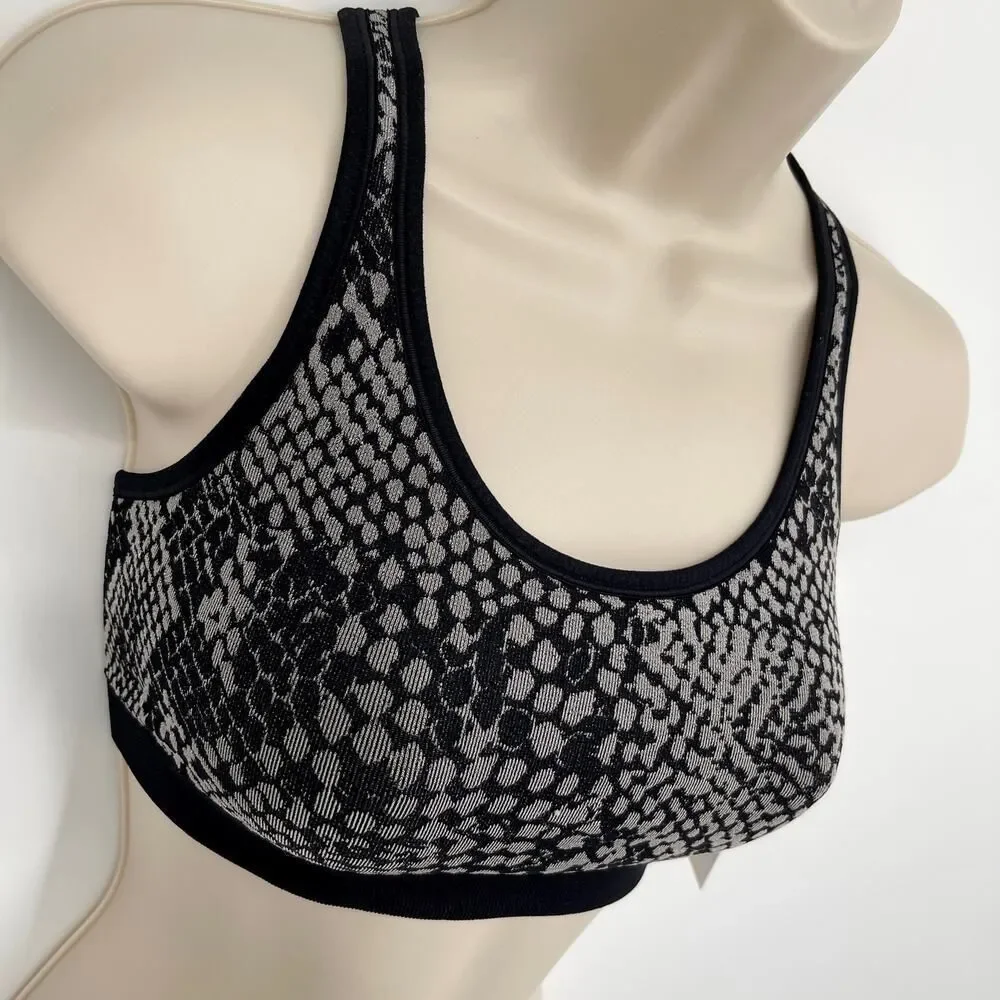Spiritual Gangster Snakeskin Print Black Gray Racerback Sports Bra NEW Sz XS/S - Picture 2 of 6